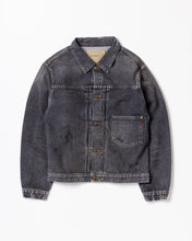 画像をギャラリービューアに読み込む, FRONT TUCK WASHED BLACK DENIM JACKET