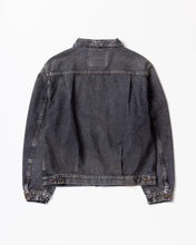 画像をギャラリービューアに読み込む, FRONT TUCK WASHED BLACK DENIM JACKET