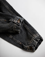 画像をギャラリービューアに読み込む, FRONT TUCK WASHED BLACK DENIM JACKET