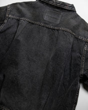 画像をギャラリービューアに読み込む, FRONT TUCK WASHED BLACK DENIM JACKET