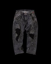 画像をギャラリービューアに読み込む, REGULAR TAPERED REMAKED 5P BLACK DENIM PANTS