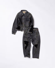 画像をギャラリービューアに読み込む, REGULAR TAPERED REMAKED 5P BLACK DENIM PANTS