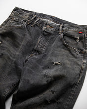 画像をギャラリービューアに読み込む, REGULAR TAPERED REMAKED 5P BLACK DENIM PANTS