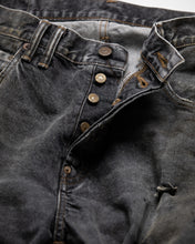 画像をギャラリービューアに読み込む, REGULAR TAPERED REMAKED 5P BLACK DENIM PANTS