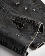 画像をギャラリービューアに読み込む, REGULAR TAPERED REMAKED 5P BLACK DENIM PANTS