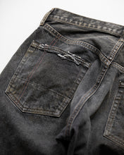 画像をギャラリービューアに読み込む, REGULAR TAPERED REMAKED 5P BLACK DENIM PANTS