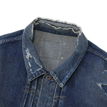 画像をギャラリービューアに読み込む, AGING TYPE-I DENIM TRUCKER (DAMAGED AND REPAIRED FINISH)