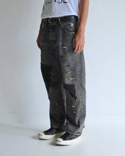 画像をギャラリービューアに読み込む, REGULAR TAPERED REMAKED 5P BLACK DENIM PANTS