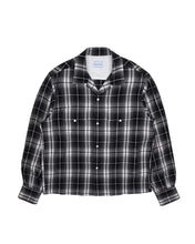画像をギャラリービューアに読み込む, OPEN COLLAR SHIRT-OMBRE CHECK RAYON-