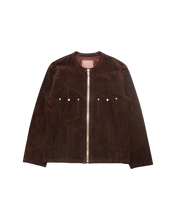 画像をギャラリービューアに読み込む, COW BOY COLLARLESS JACKET -CALF SUEDE-