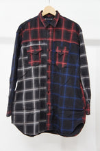 画像をギャラリービューアに読み込む, Black Denim Check Print Crazy Big SH M