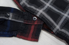 画像をギャラリービューアに読み込む, Black Denim Check Print Crazy Big SH M