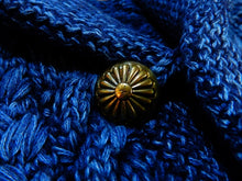 画像をギャラリービューアに読み込む, Panel cable shawl cardigan -L.BLUE-
