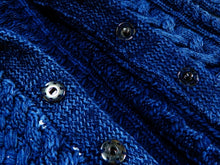 画像をギャラリービューアに読み込む, Panel cable shawl cardigan -L.BLUE-

