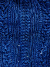 画像をギャラリービューアに読み込む, Panel cable shawl cardigan -L.BLUE-