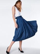 画像をギャラリービューアに読み込む, Denim Midi Flare SK L