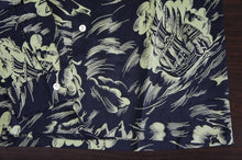 画像をギャラリービューアに読み込む, L/S HAWAIIAN SHIRT -NVY x GRN-