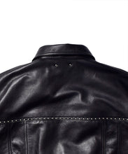 画像をギャラリービューアに読み込む, Smooth Leather Studs Zipup