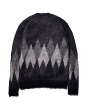 画像をギャラリービューアに読み込む, Kid Mohair Argyle Washed Knit Long Cardigan