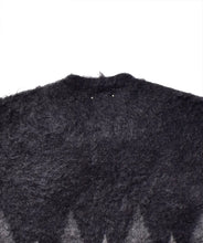 画像をギャラリービューアに読み込む, Kid Mohair Argyle Washed Knit Long Cardigan