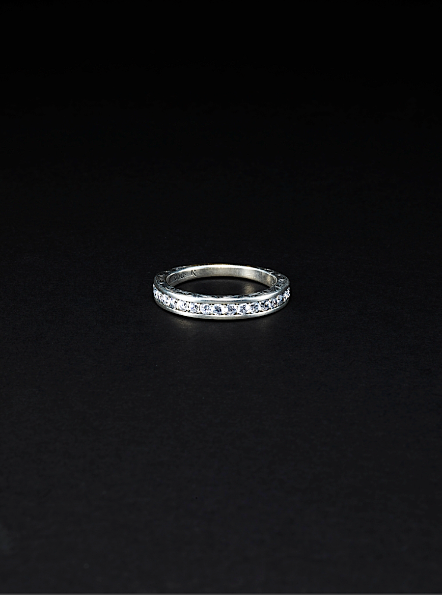Engraved Pave Ring