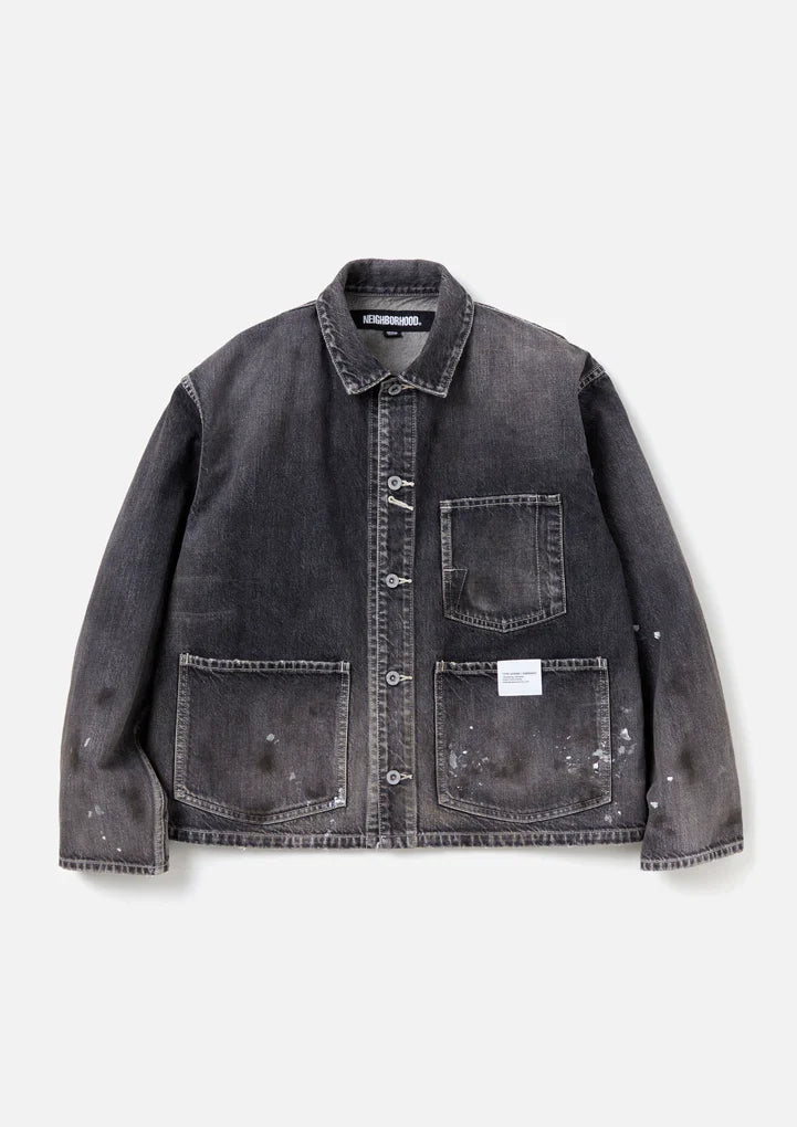 WASHED SHORT COVERALL JACKET