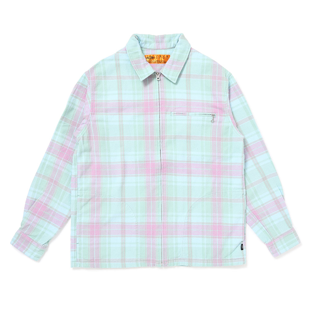 PLAID ZIP UP SHIRT