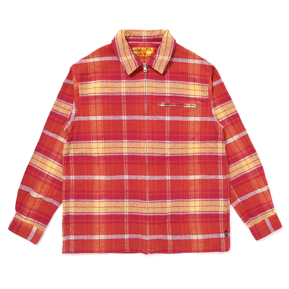 PLAID ZIP UP SHIRT