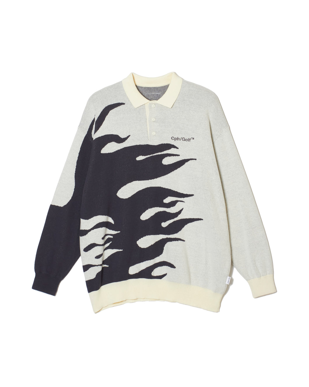 HORIZONTAL FIRE KNIT POLO