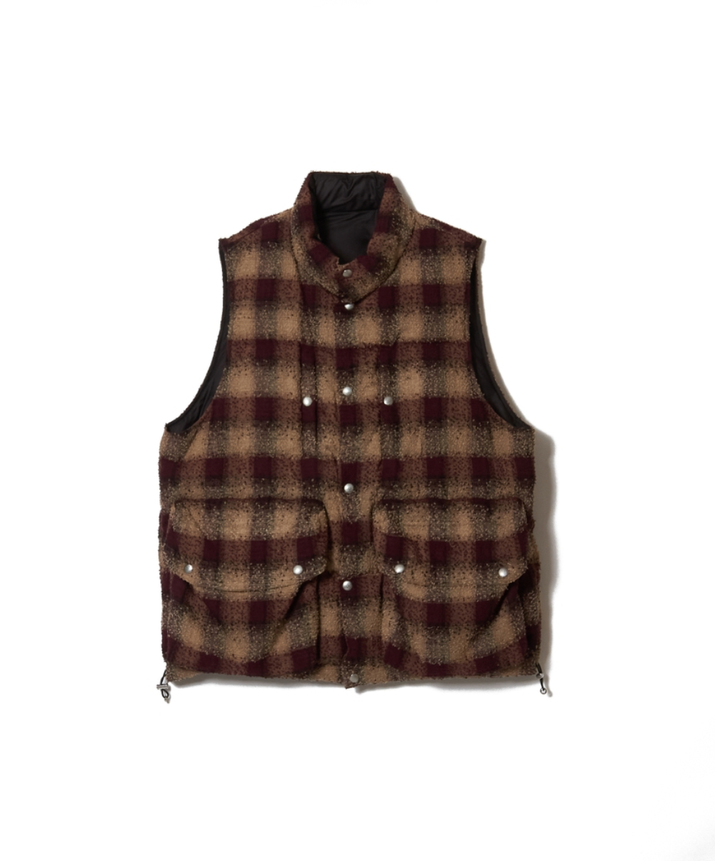 PLAID PUFFER REVERSIVLE VEST