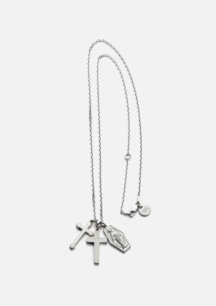 SILVER TRIPLE TOP NECKLACE