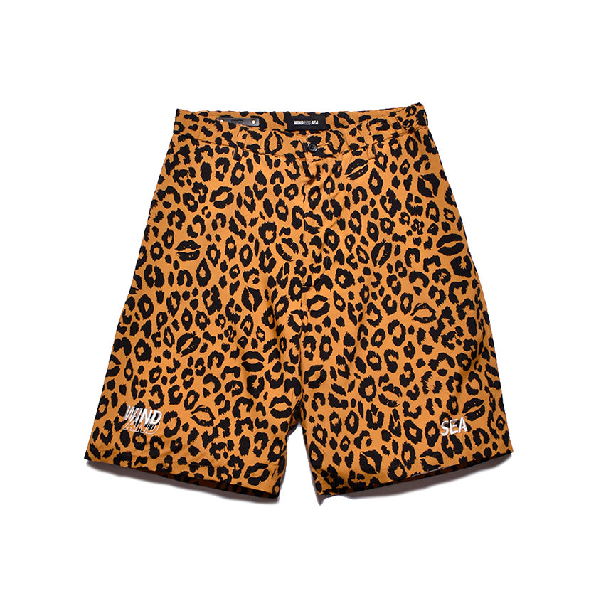 WDS x MINEDENIM LIPS LEOPARD PRINT EASY SHORTS
