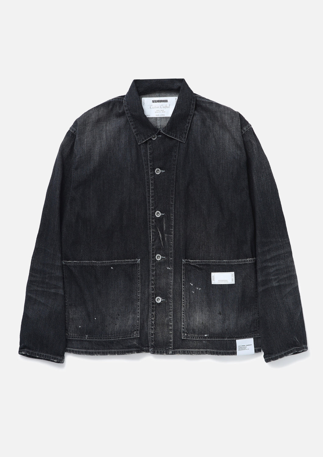 WASHED LW DENIM COVERALL JACKET