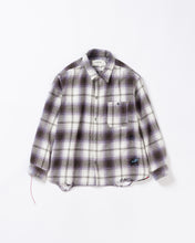 画像をギャラリービューアに読み込む, OMBRE CHECK DAMAGED WIDE FLANNEL SHIRTS
