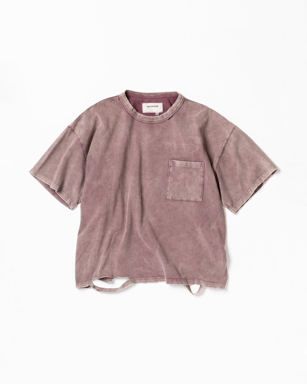 MOSS STITCH DAMAGED POCKET S/S T-S
