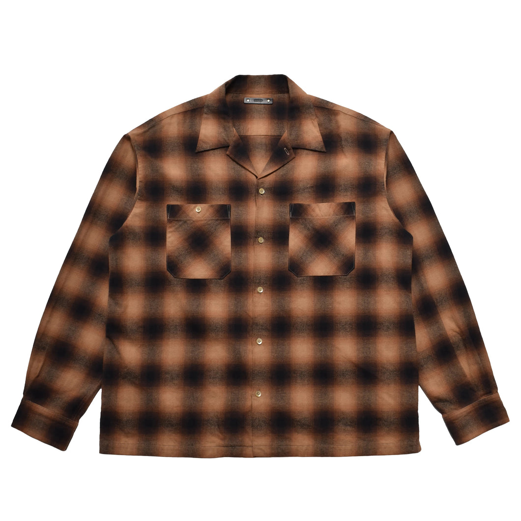 C.Flannel Ombre Open Collar SH