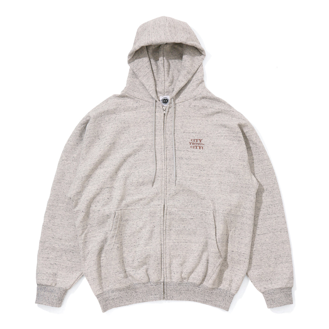 EMBROIDERED LOGO ZIP UP COTTON HOODIE_SOUND CITY COUNTRY CITY