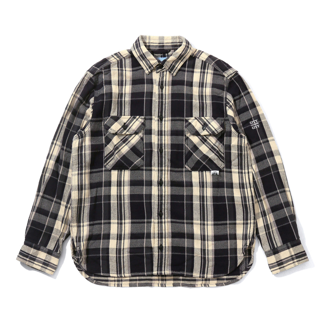 EMBROIDERED LOGO COTTON TWILL CHECK SHIRT