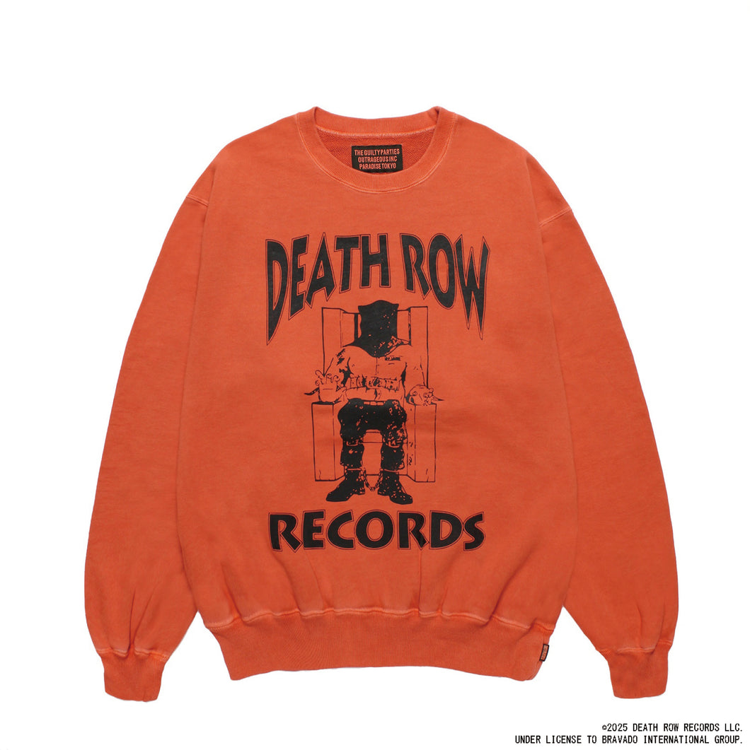 DEATH ROW RECORDS / WASHED MIDDLE WEIGHT CREW NECK SWEAT SHIRT