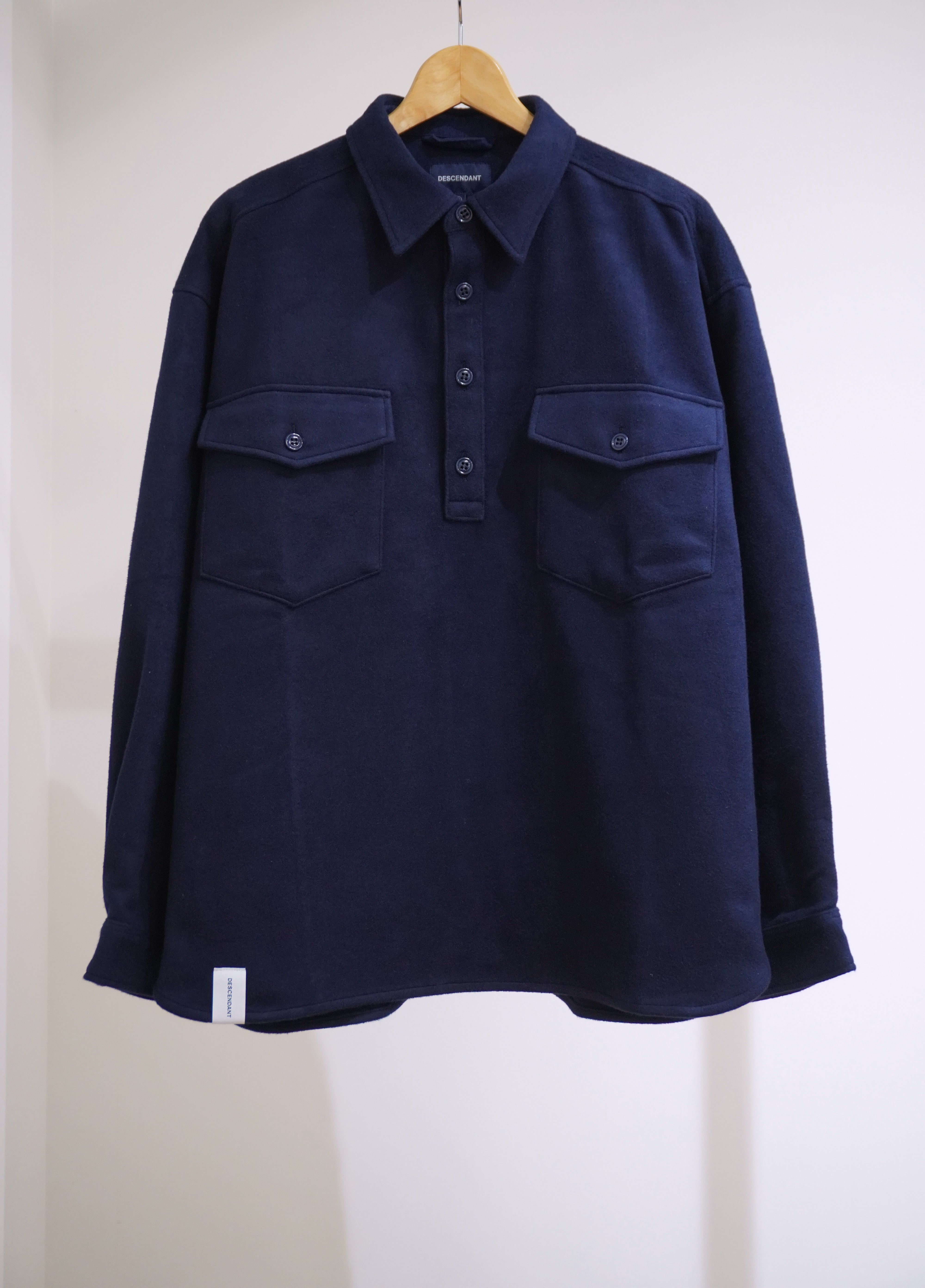 24AW ディセンダント CPO MELTON LS SHIRT 2 ネイビー DSC02941_4000x.jpg?v=1728801808