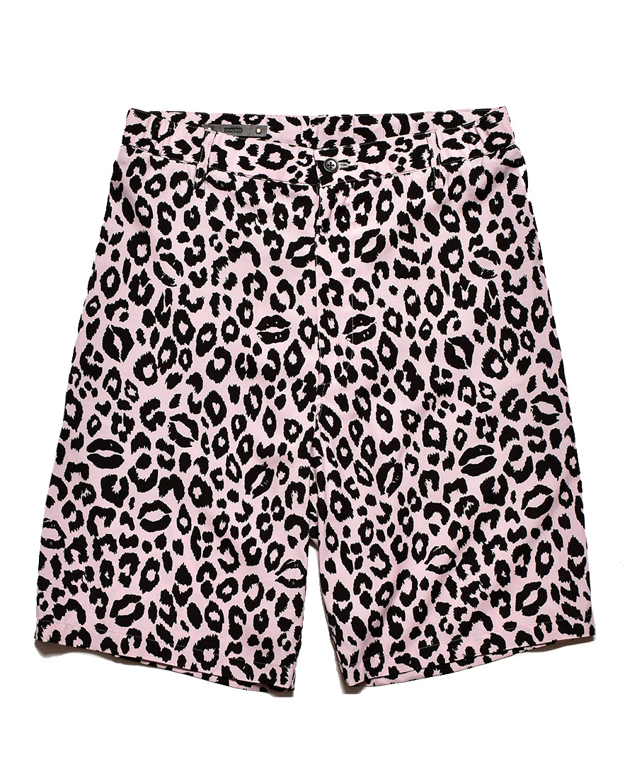 Lips Leopard Print Easy Shorts