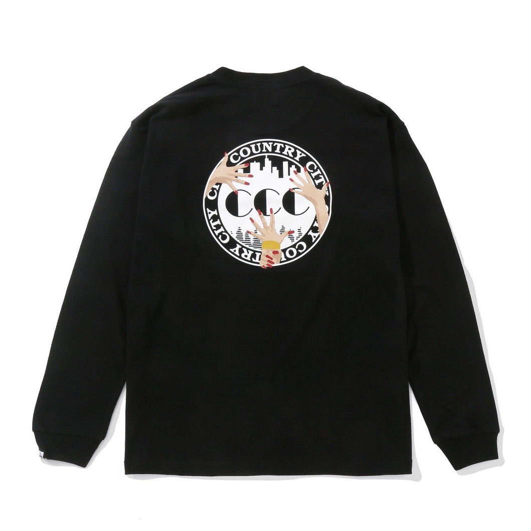 EMBROIDERED LOCO COTTON L/S T-SHIRT. CITY COUNTRY CITY