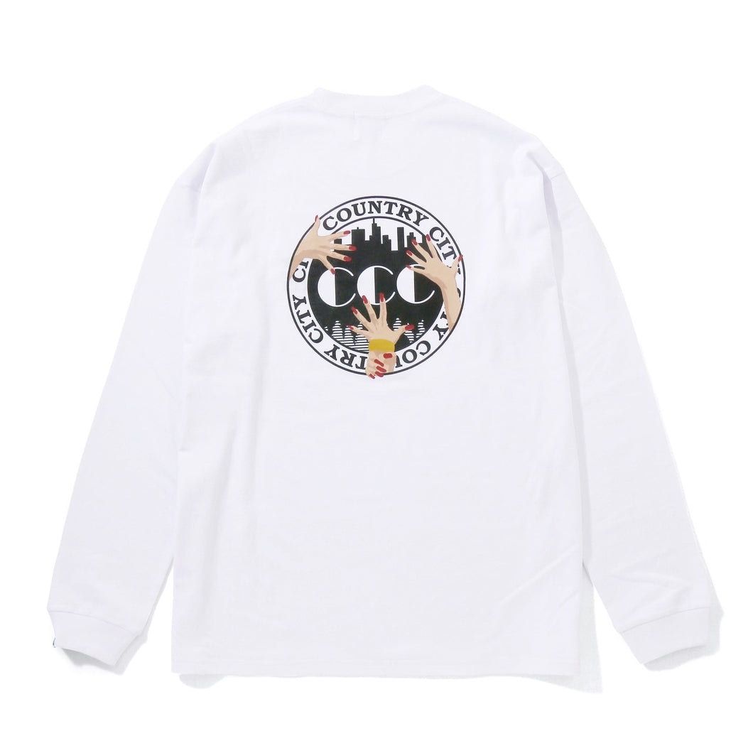 EMBROIDERED LOCO COTTON L/S T-SHIRT. CITY COUNTRY CITY