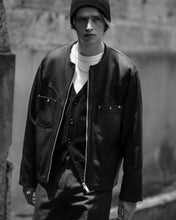 画像をギャラリービューアに読み込む, COW BOY COLLARLESS JACKET -GOAT SKIN-
