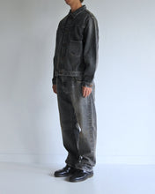 画像をギャラリービューアに読み込む, FRONT TUCK WASHED BLACK DENIM JACKET
