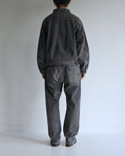 画像をギャラリービューアに読み込む, FRONT TUCK WASHED BLACK DENIM JACKET
