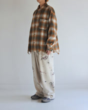 画像をギャラリービューアに読み込む, OMBRE CHECK DAMAGED WIDE FLANNEL SHIRTS
