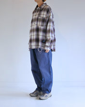 画像をギャラリービューアに読み込む, OMBRE CHECK DAMAGED WIDE FLANNEL SHIRTS
