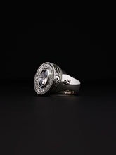 画像をギャラリービューアに読み込む, Engraved Oval Stone Ring(Silver)

