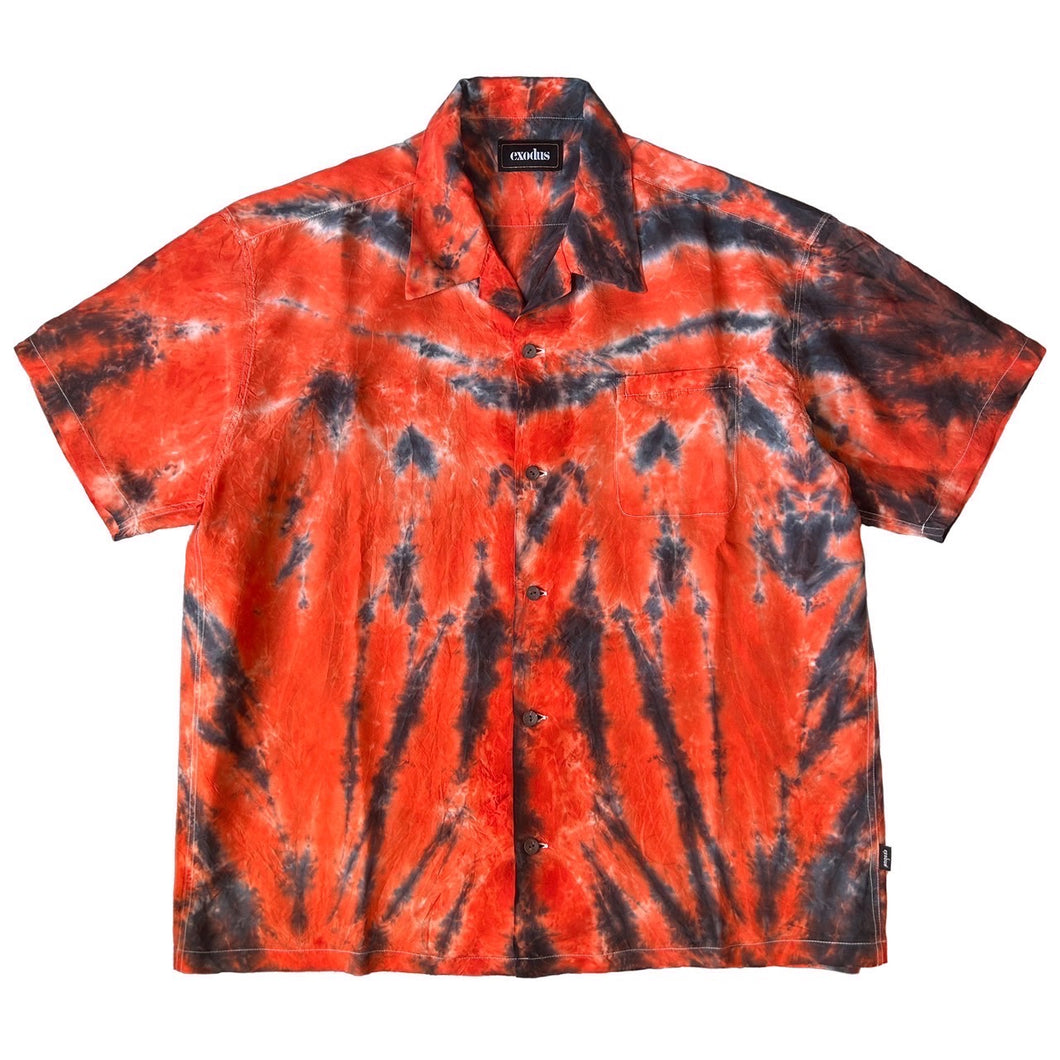 TIE DYE SPIDER HAWAIIAN SHIRT